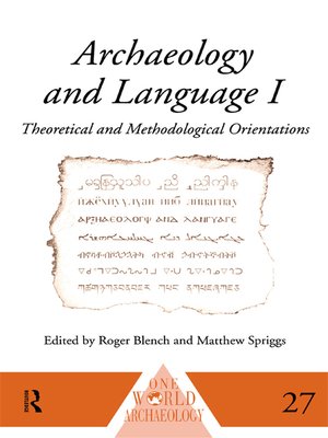 cover image of Archaeology and Language I